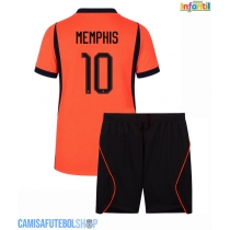 Camisa de time de futebol Países Baixos Memphis Depay #10 Replicas 1º Equipamento Infantil Mundo 2026 Manga Curta (+ Calças curtas)